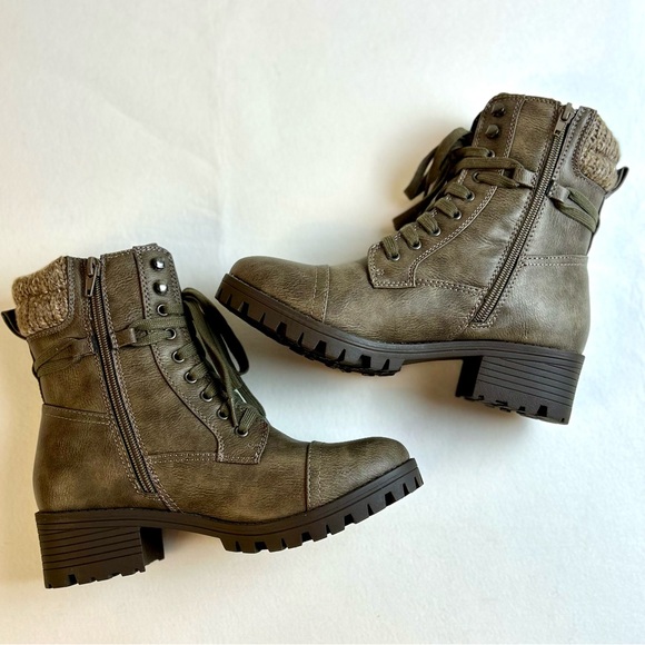 New Sugar Oraura Brown Lace Up Womens Combat Ankle Boots / Sz 7 - Picture 7 of 12